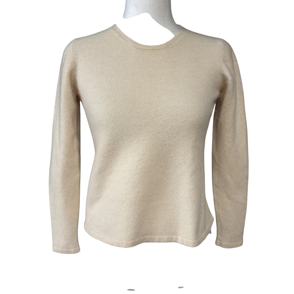 Belford Women's Medium Beige 100% Cashmere Crewneck Sweater‎ Hong Kong